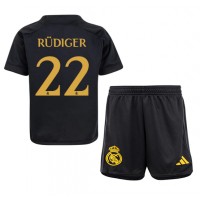 Real Madrid Antonio Rudiger #22 Tretí Detský futbalový dres 2023-24 Krátky Rukáv (+ trenírky)